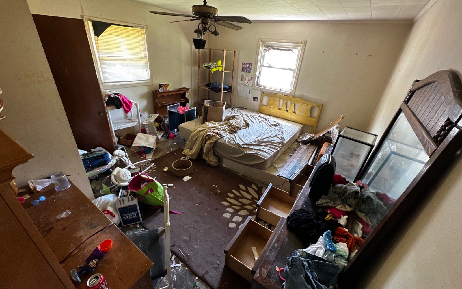Room containing belongings that require cleanout